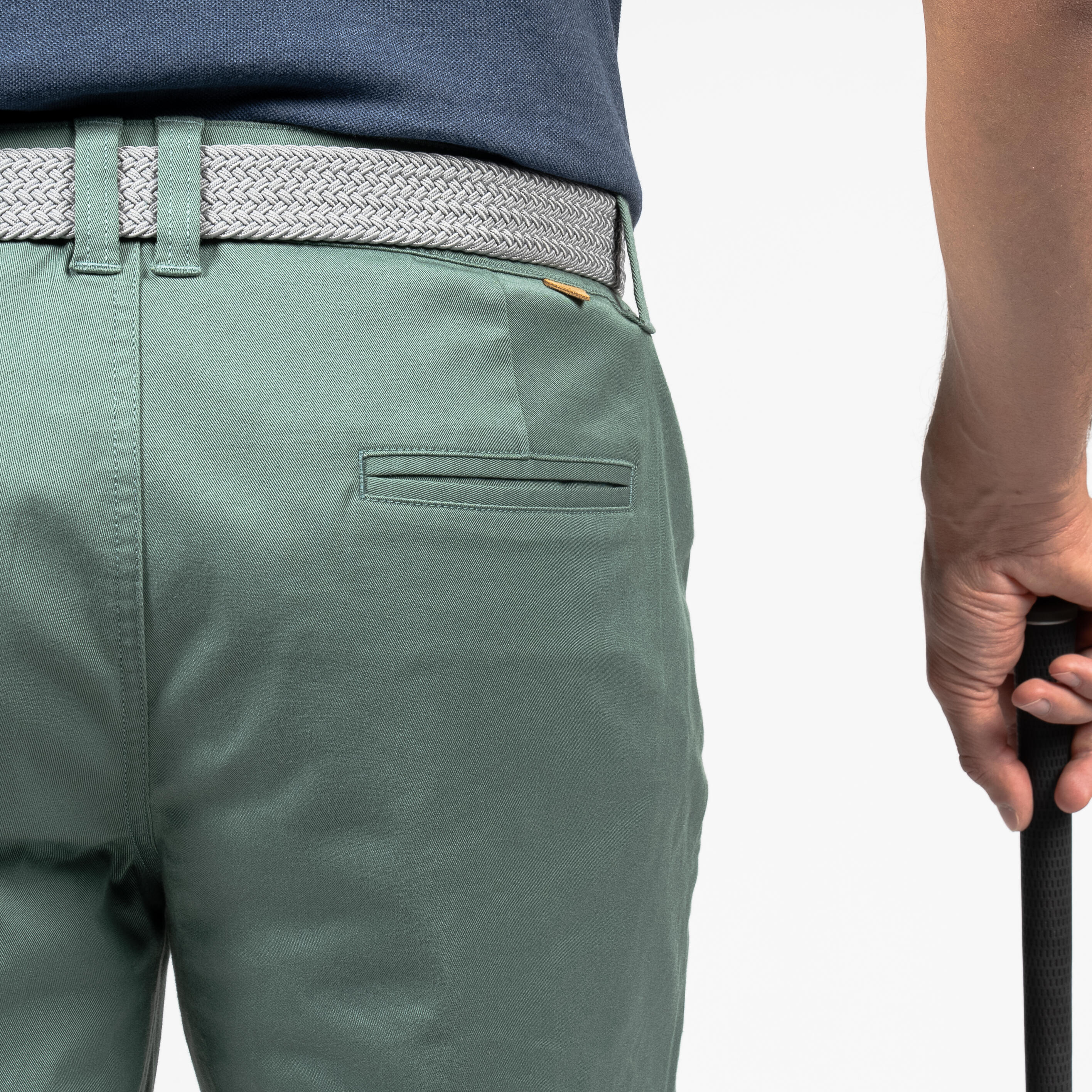 Pantalón corto chino algodón golf Hombre, MW500 verde 4/5