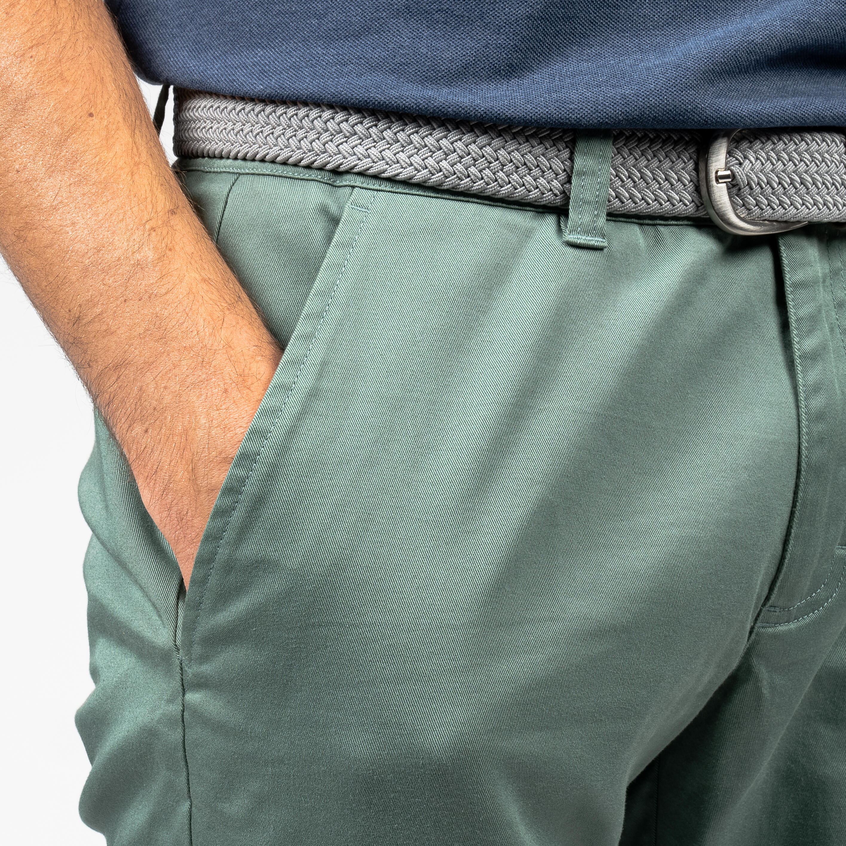 Pantalón corto chino algodón golf Hombre, MW500 verde 3/5