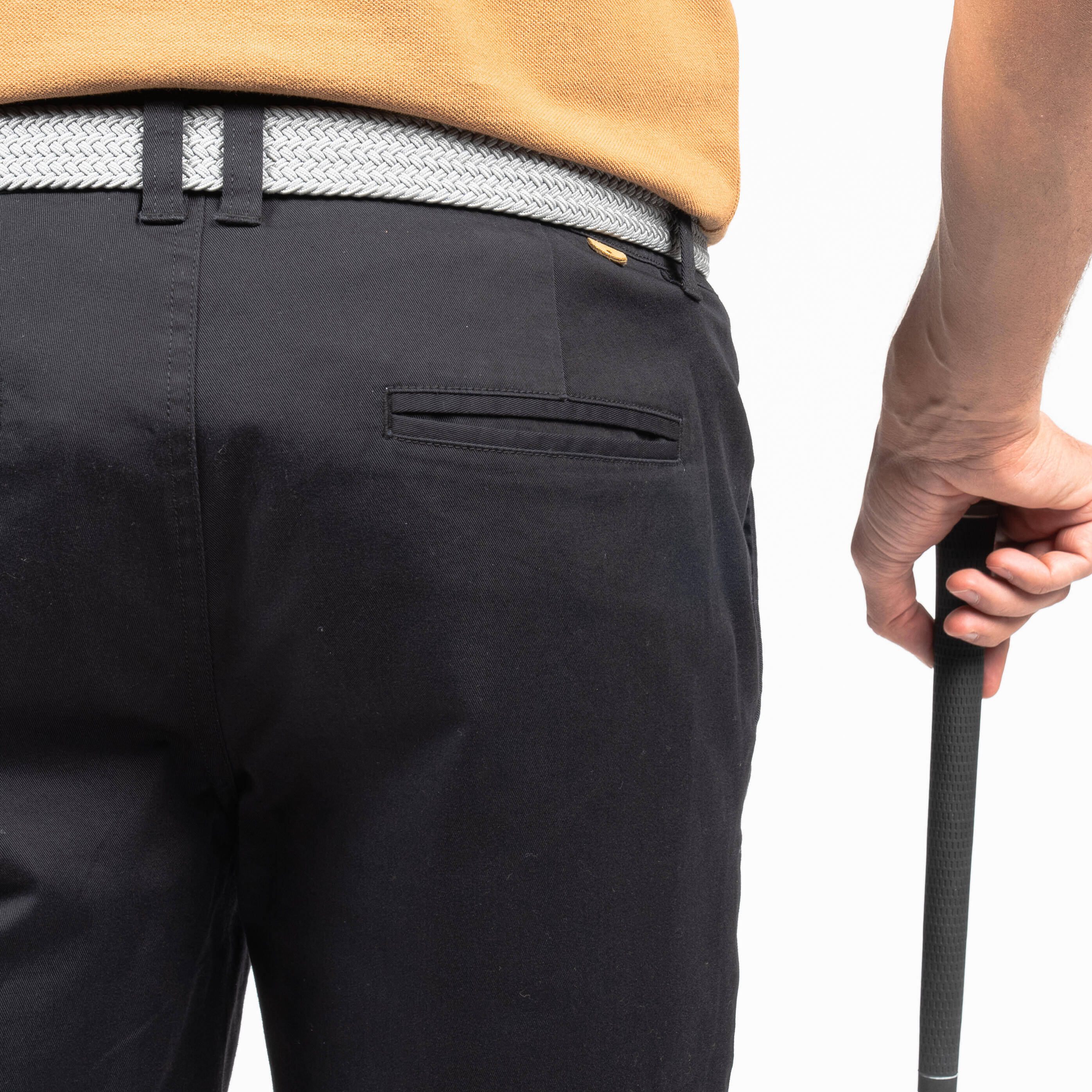 Men's golf cotton chino shorts, MW500 black -  5