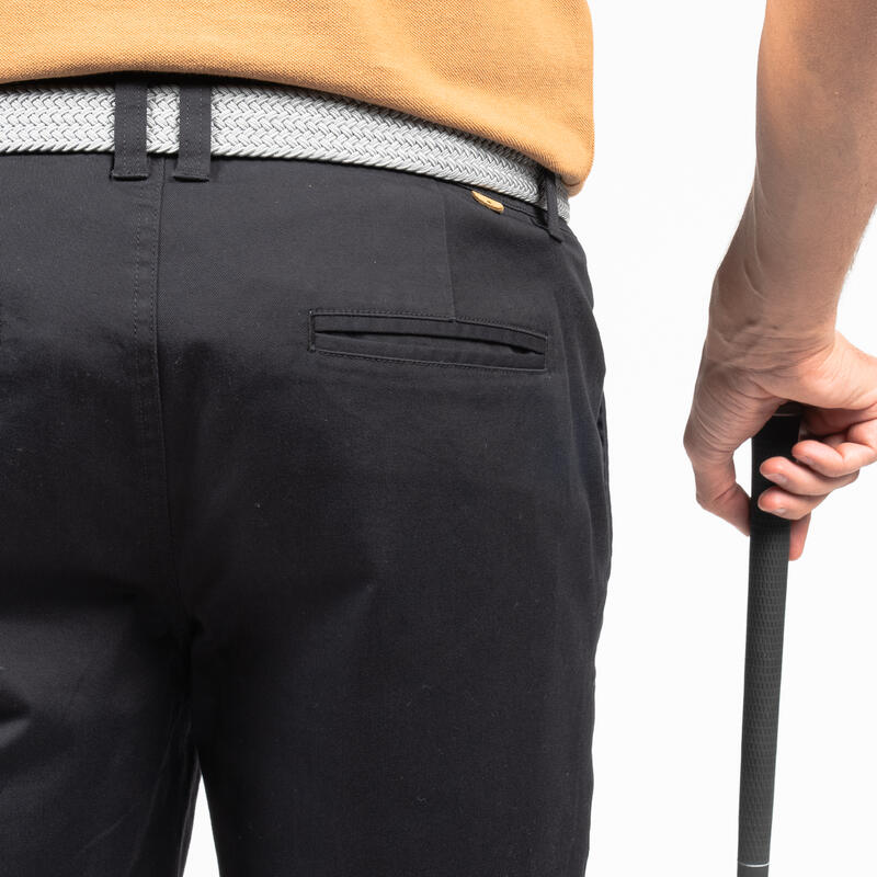 Bermude chino bumbac golf MW500 Negru Bărbați