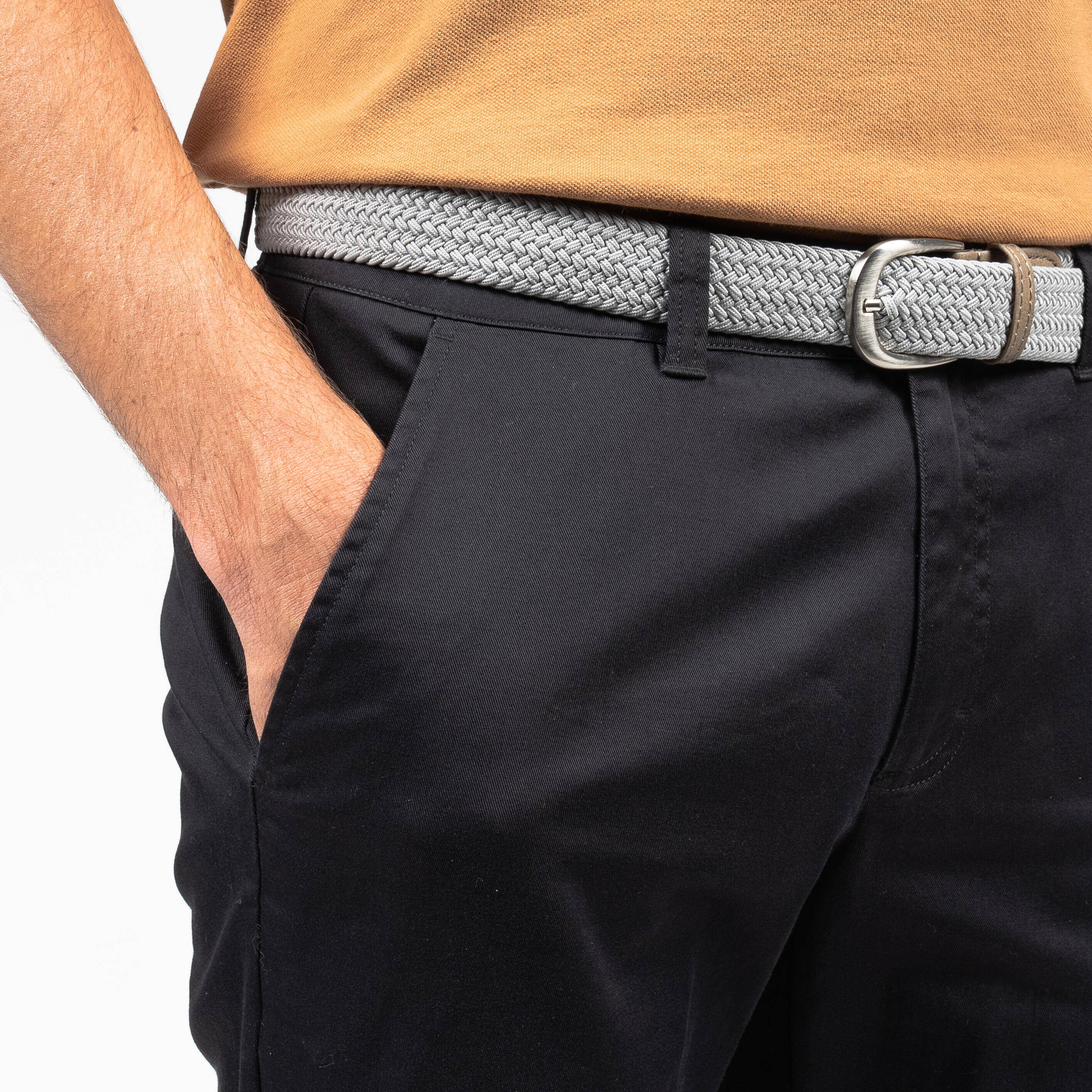 Men's golf cotton chino shorts, MW500 black -  3