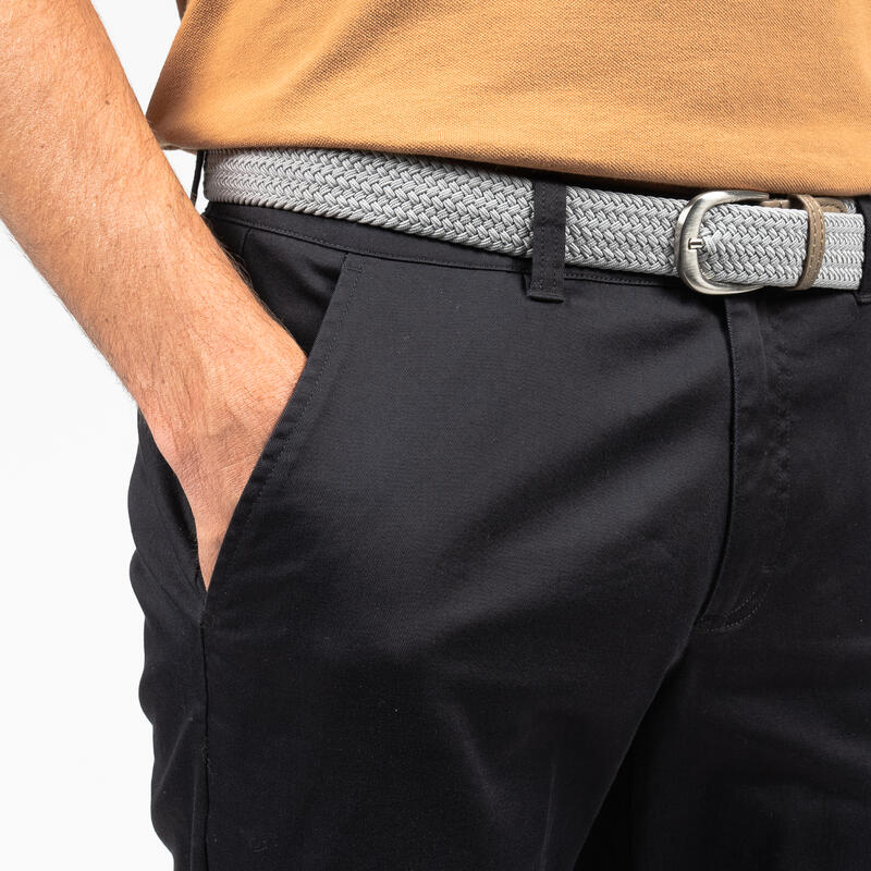 Bermude chino bumbac golf MW500 Negru Bărbați