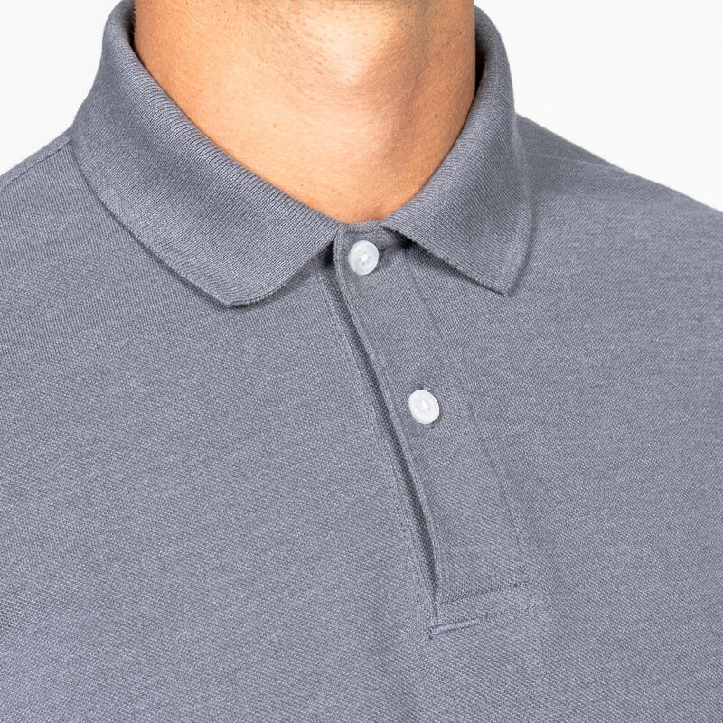 Men's short-sleeved golf polo shirt - MW500 dark grey