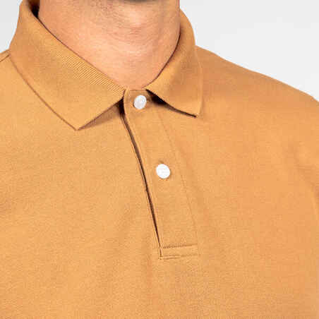 Men's short-sleeved golf polo shirt - MW500 hazelnut