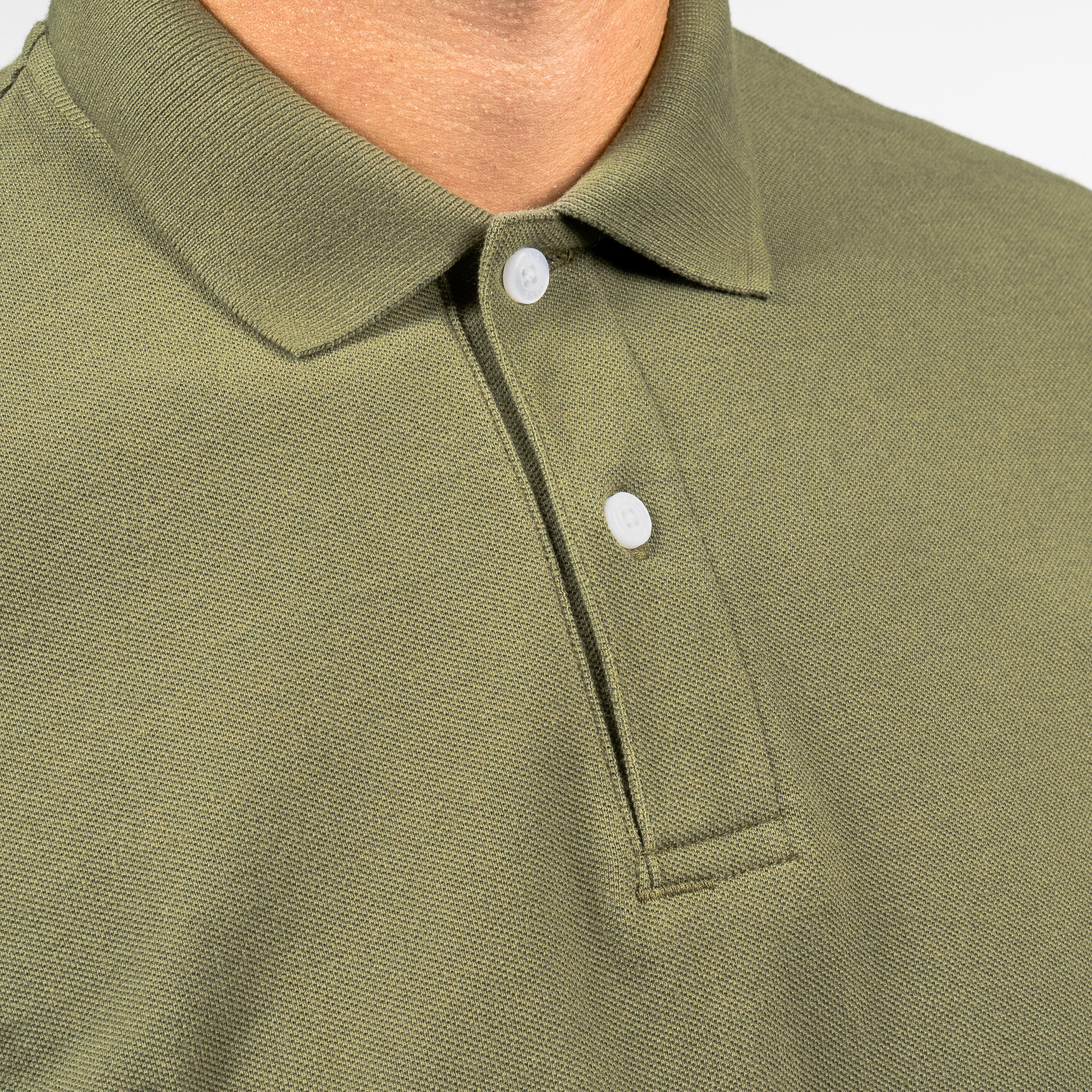 Men's short-sleeved golf polo shirt - MW500 khaki 4/5