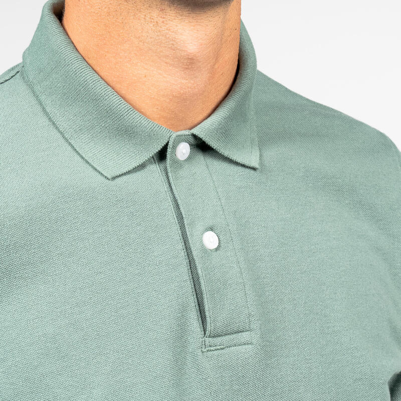 Men's golf cotton short-sleeved polo shirt - MW500 Green