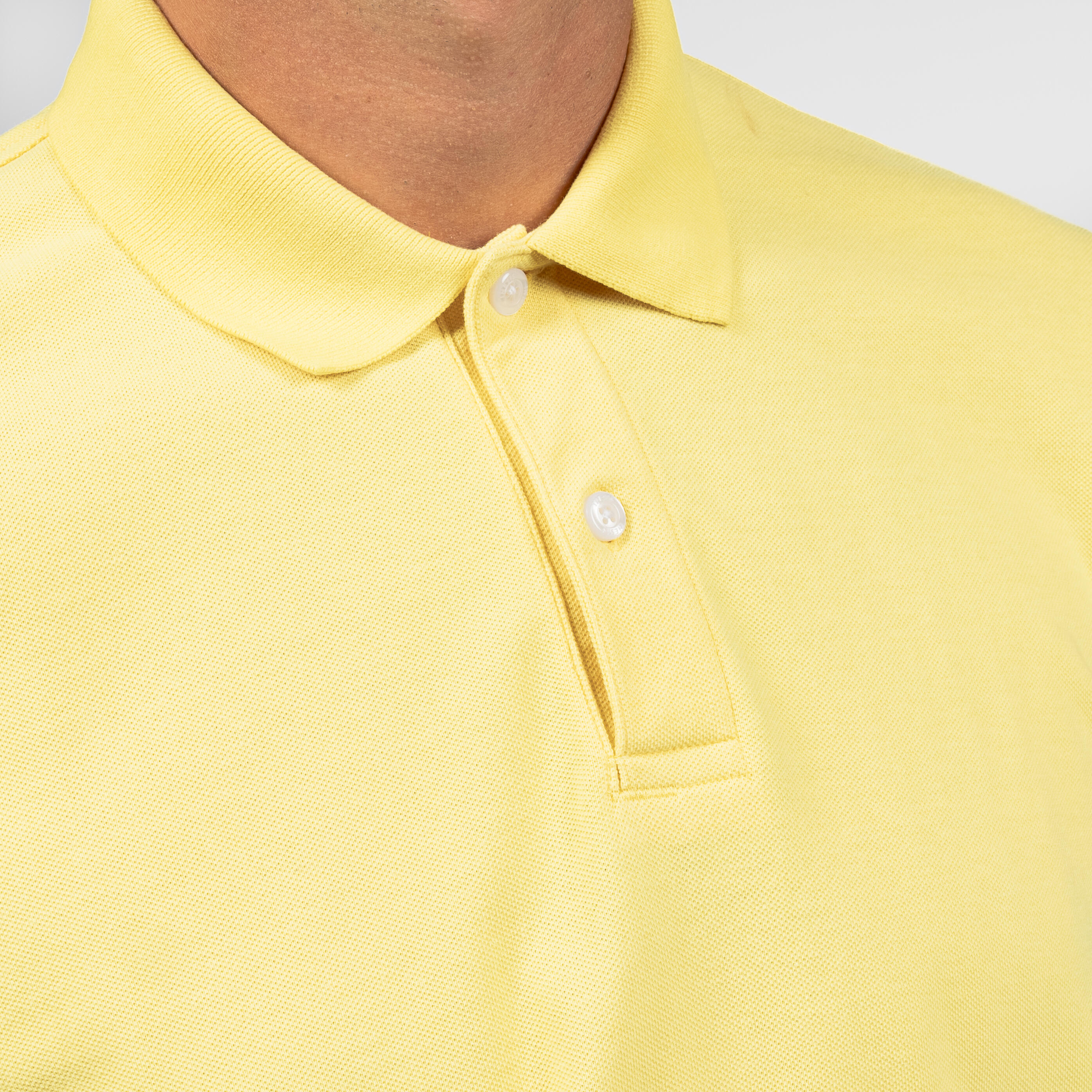 Men's short-sleeved golf polo shirt - MW500 yellow 4/5