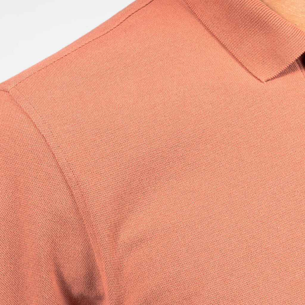 Polo de golf en coton polyester manches courtes Homme, MW500 rouge foncé