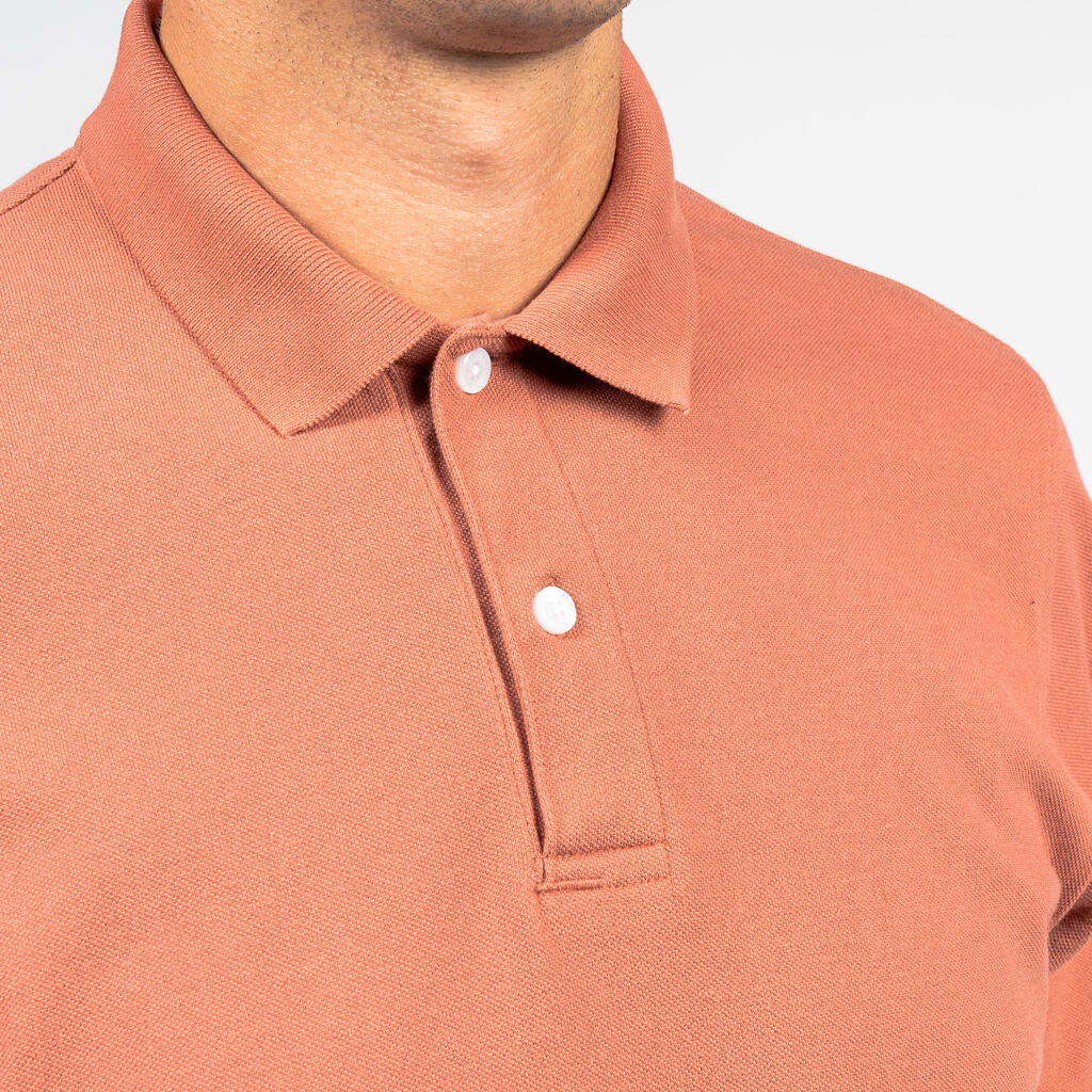 Polo de golf en coton polyester manches courtes Homme, MW500 rouge foncé