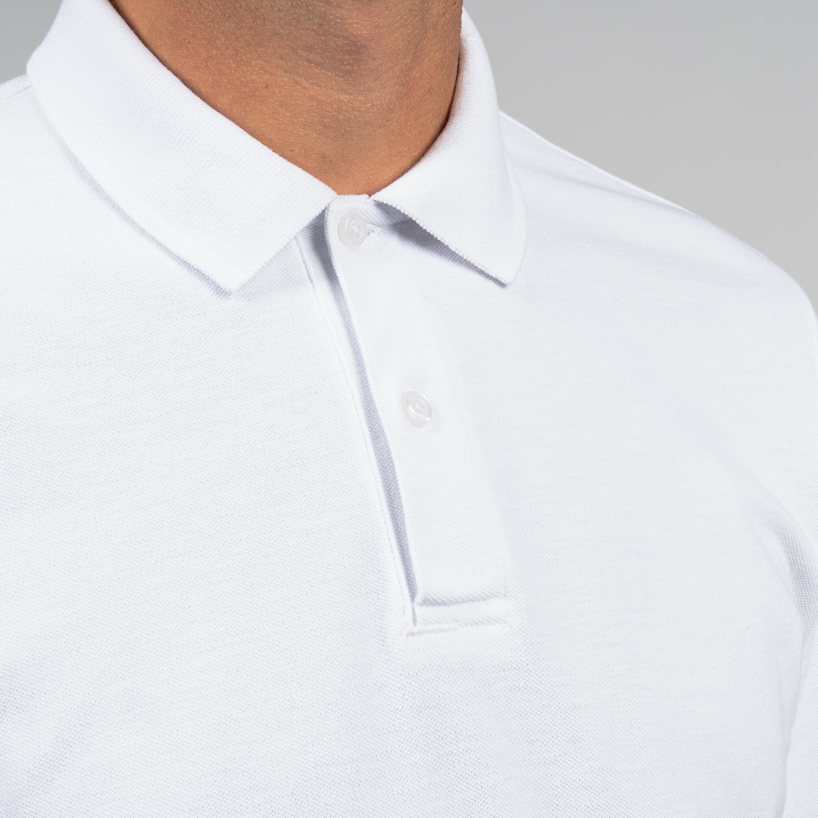 Polo de golf de algodón y poliéster manga corta Hombre - MW500 blanco 4/7