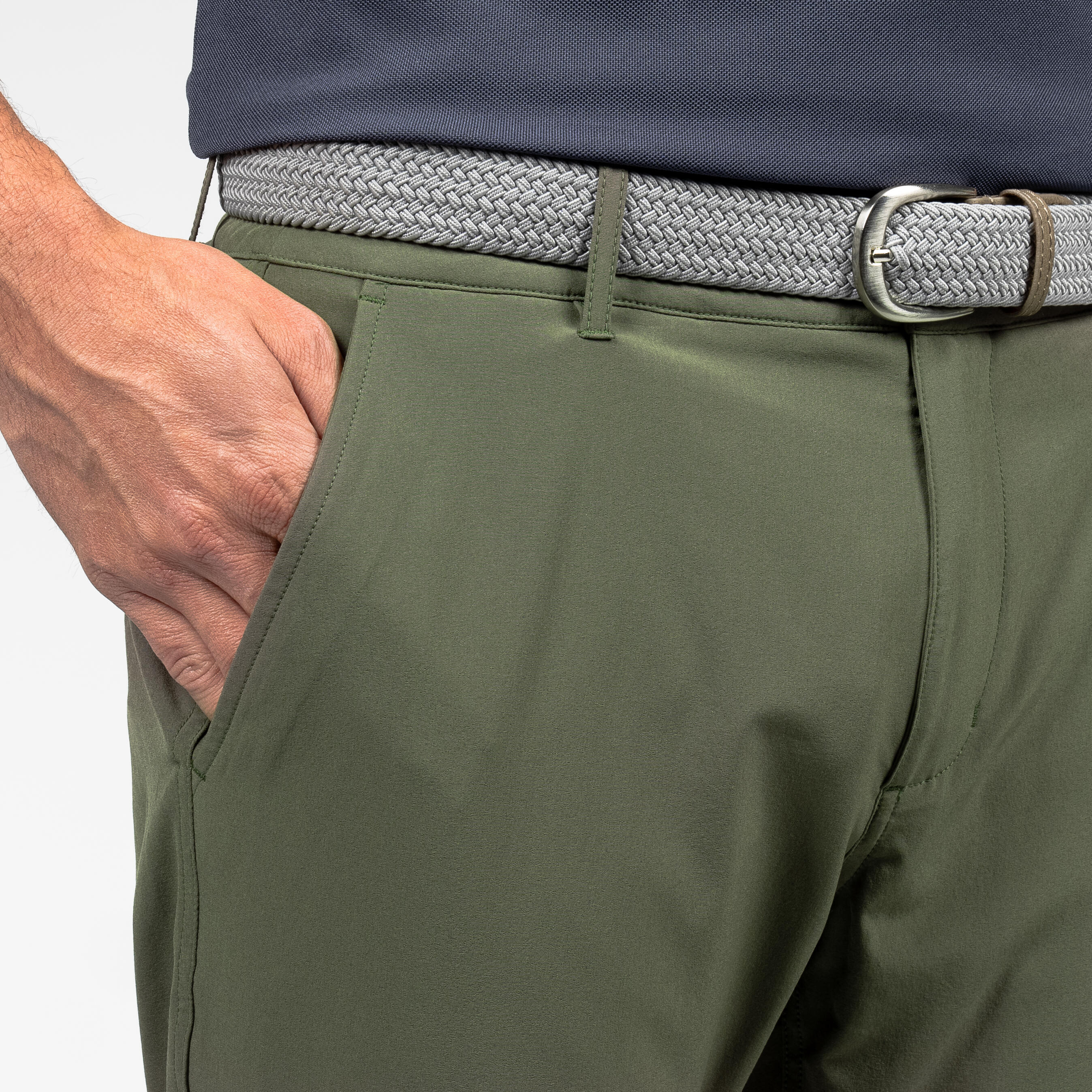 Men's golf trousers - WW 500 khaki 3/4