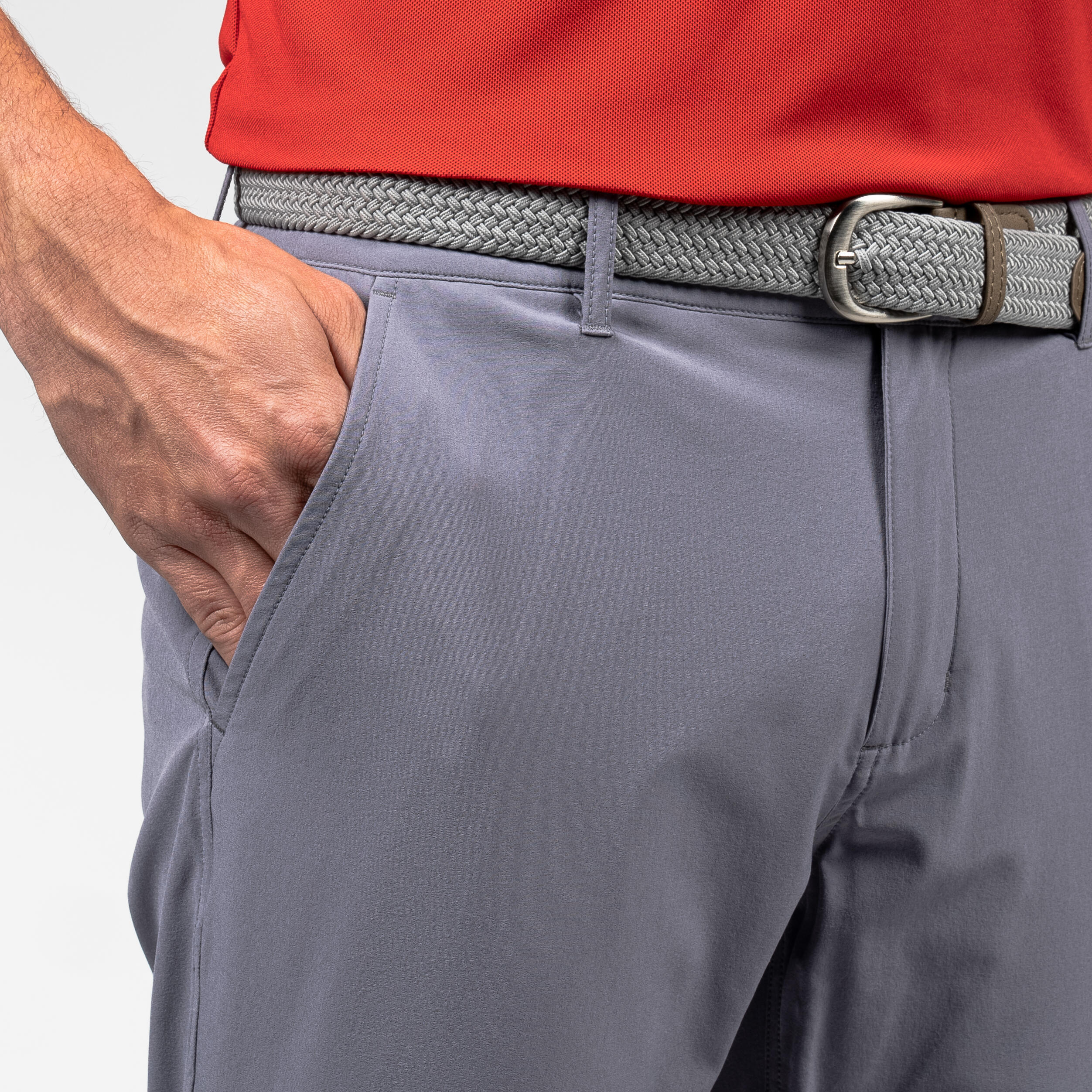 Men's golf trousers - WW 500 grey 3/4