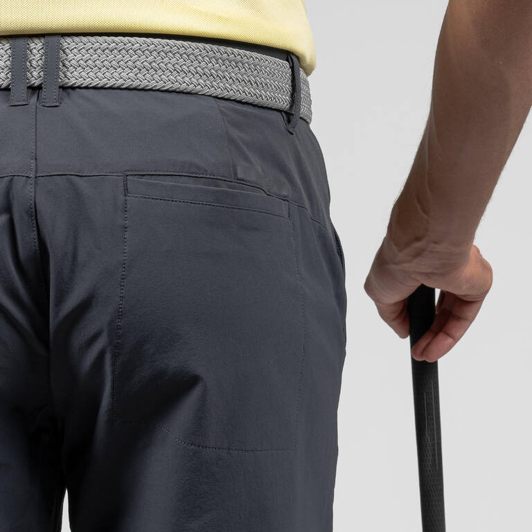Celana pendek golf pria WW500 - Abu-abu Gelap