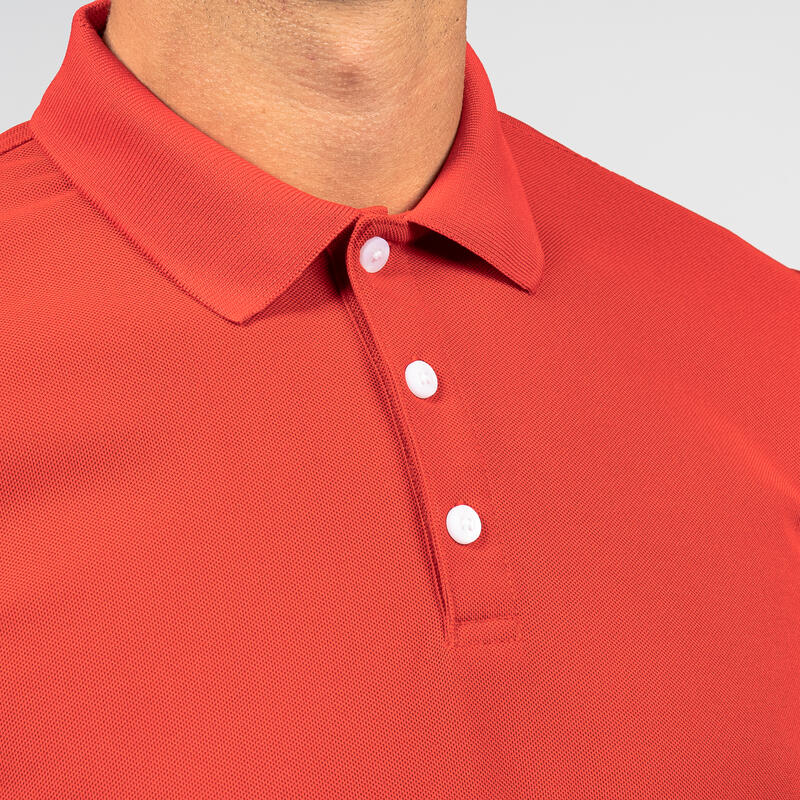 Polo golf uomo 500 light rossa