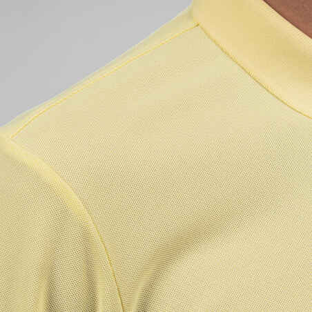 Vyriški golfo polo marškinėliai „WW500“ trumpomis rankovėmis, geltoni