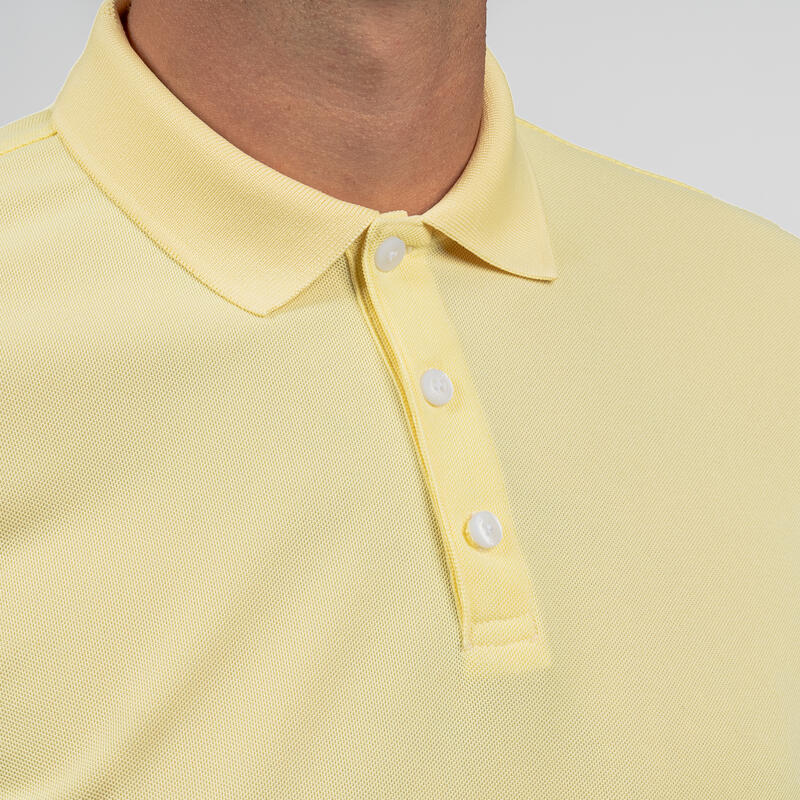 Polo de Golf WW500 Mangas Curtas Homem Amarelo