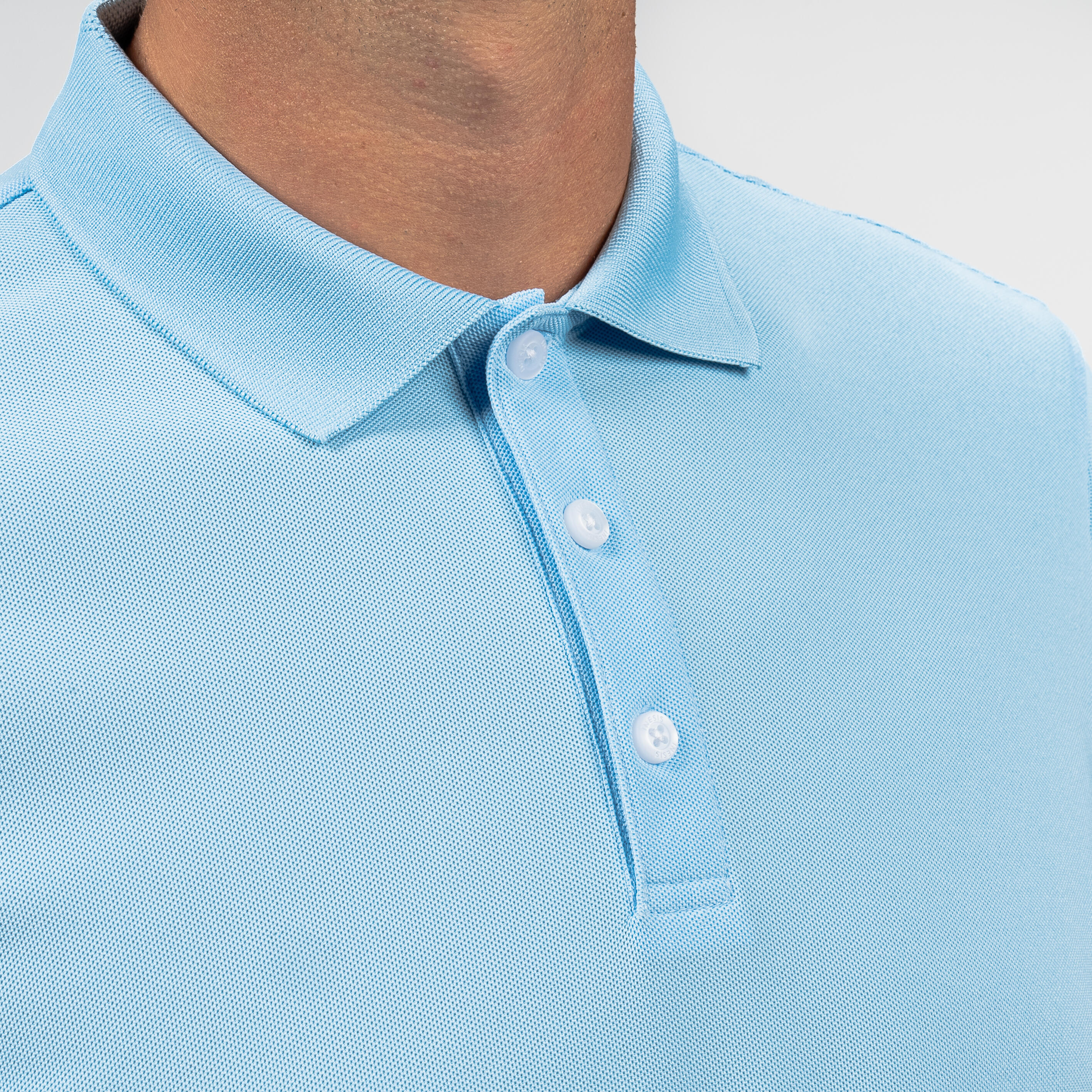 Men's golf short sleeve polo shirt - WW500 sky blue 3/4