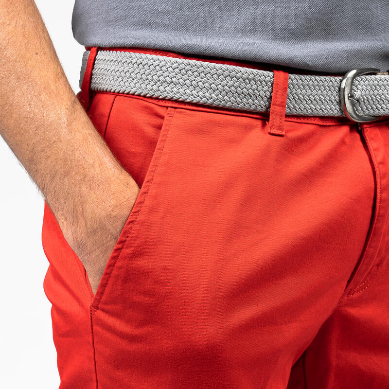 Calções chino golf Homem - MW500 vermelho