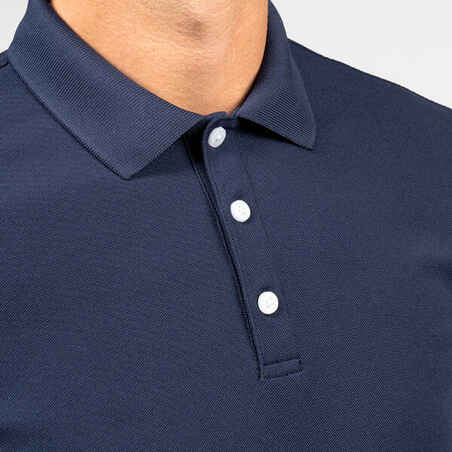 Vyriški trumparankoviai golfo polo marškinėliai „WW500“, tamsiai mėlyni