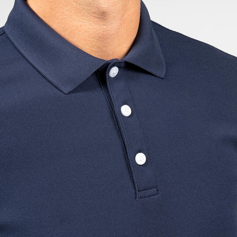 男款短袖高爾夫 Polo 衫 WW500 海軍藍