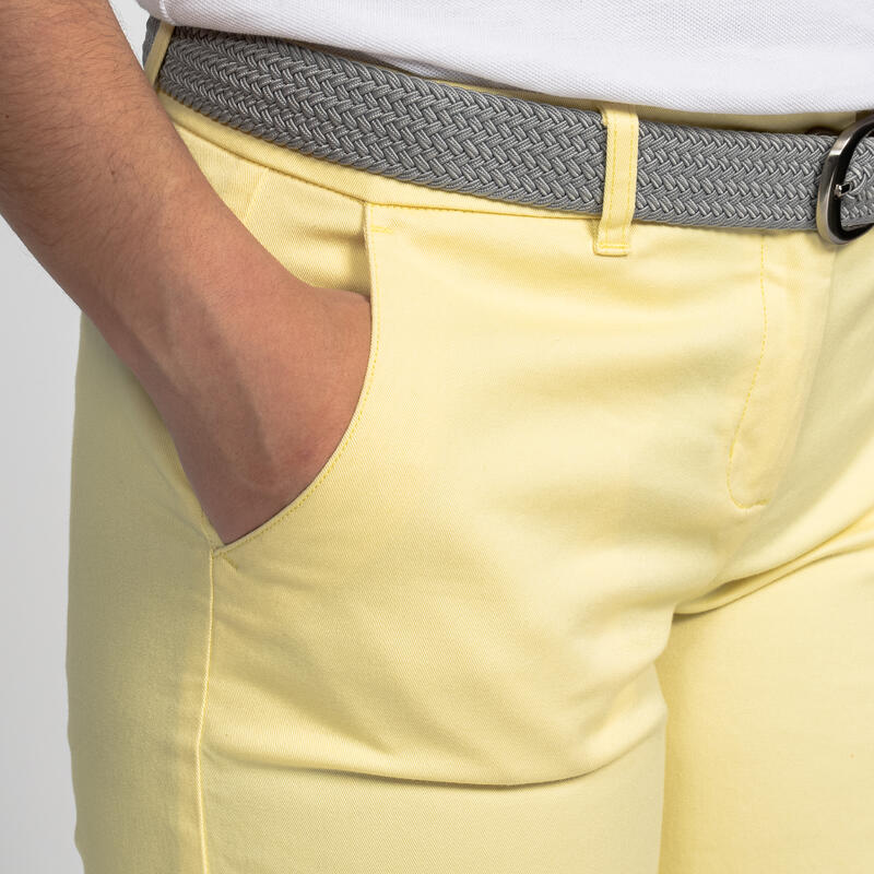 Pantalón corto chino golf Mujer - MW500 amarillo pastel