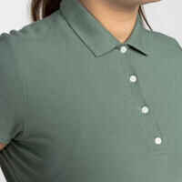 Women's golf short-sleeved polo shirt MW500 - Green