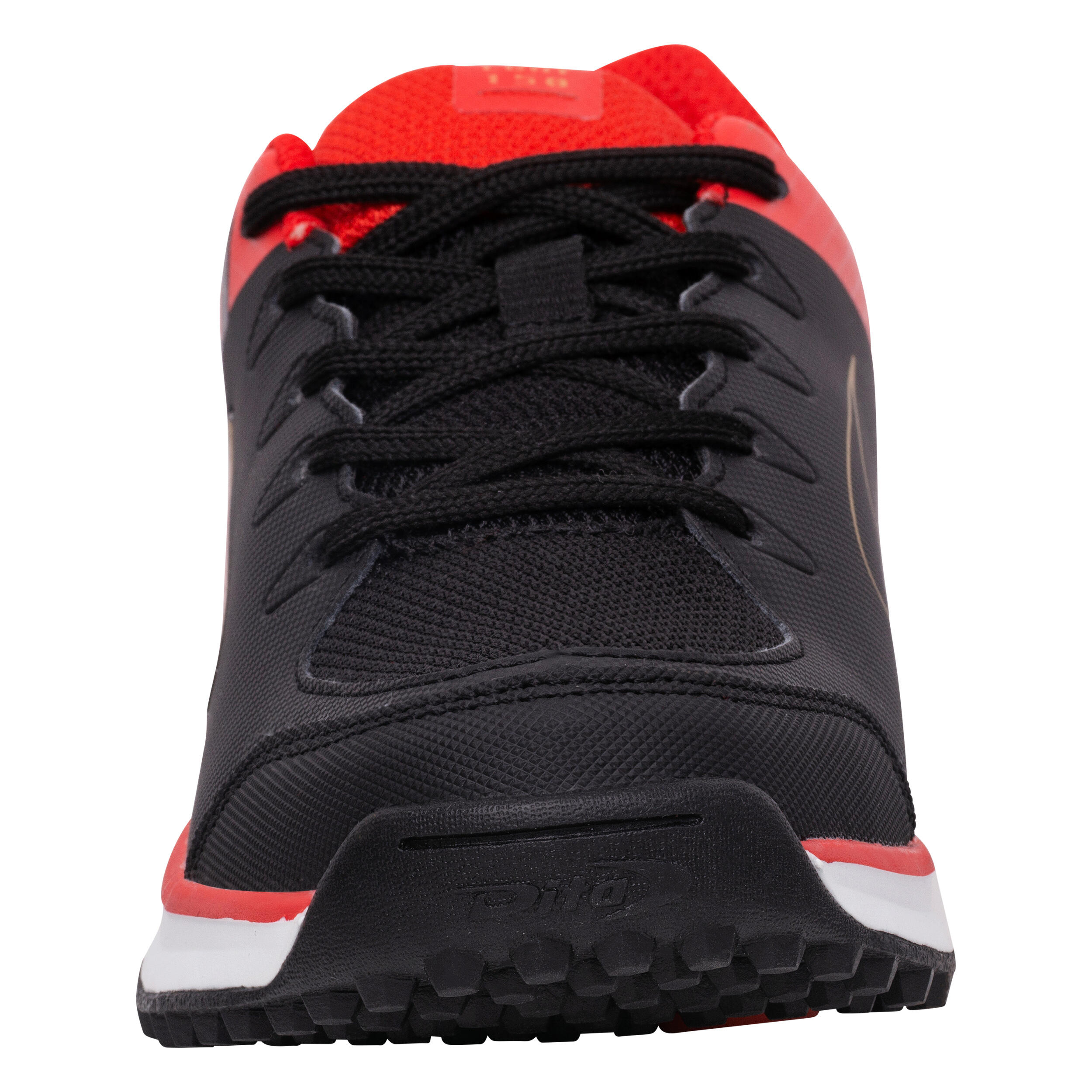 Hockeyschoenen voor tieners laag tot gemiddeld intensief LGHT 150 rood zwart 4/7