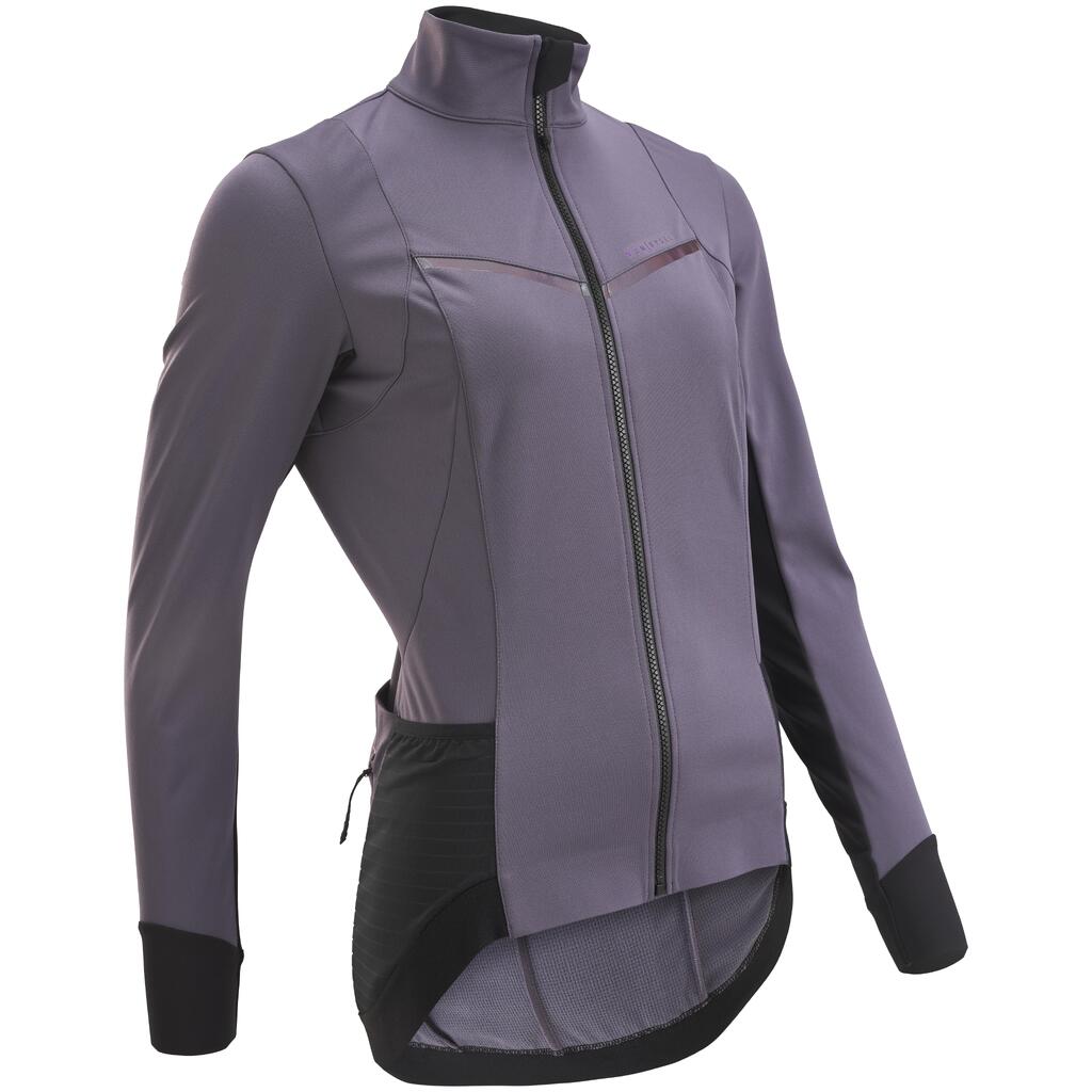 Fahrradjacke Rennrad Winter RCR Damen dunkelrot 