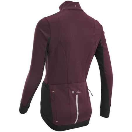 Women's Winter Road Cycling Jacket RCR - Burgundy