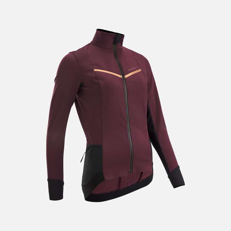 Fietsjack voor dames winter RCR bordeaux