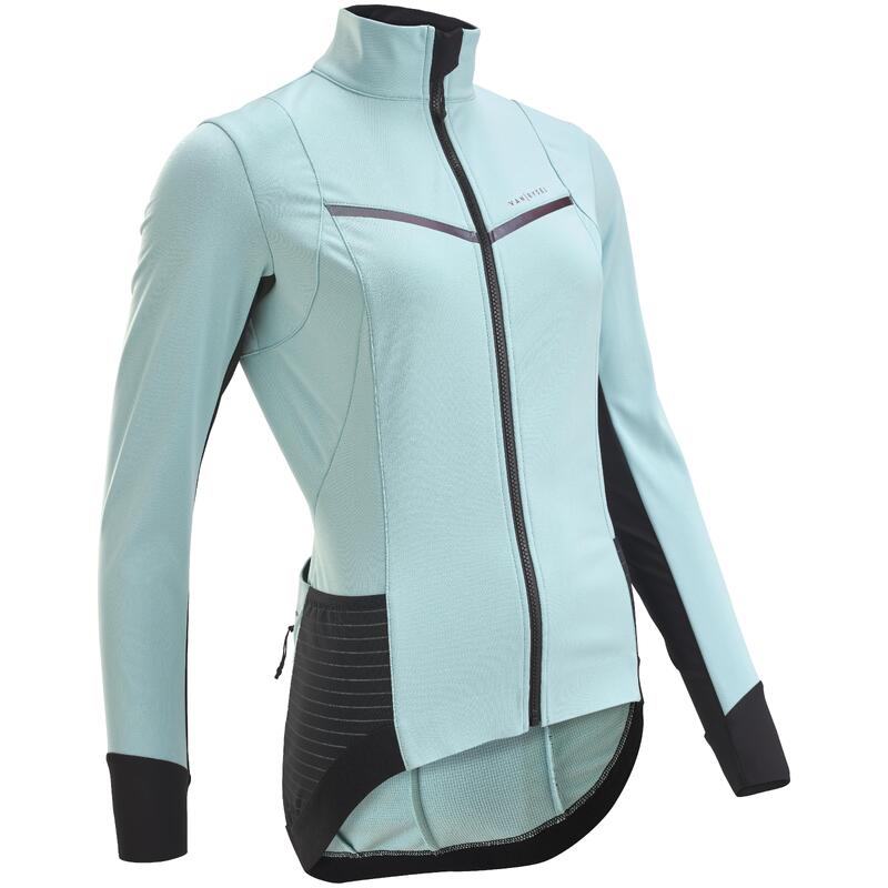 Fahrradjacke Rennrad Winter RCR Damen türkis 