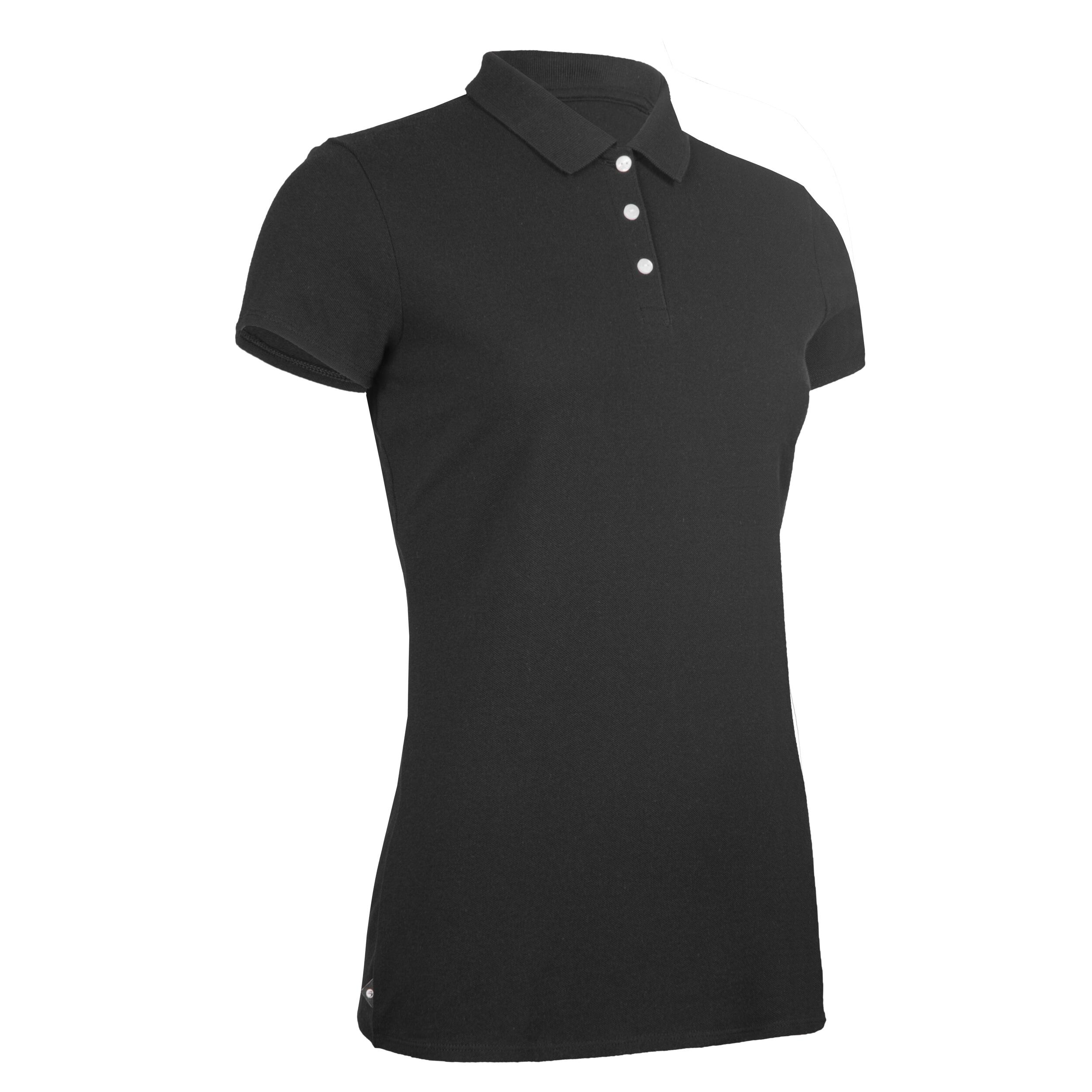 black short sleeve polo shirt womens