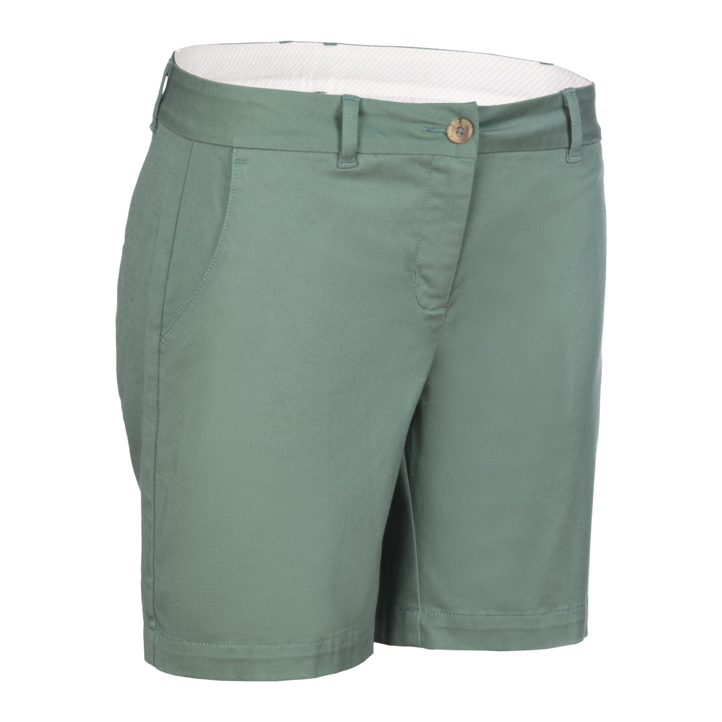Pantalón corto chino algodón golf Mujer, MW500 verde 12/12