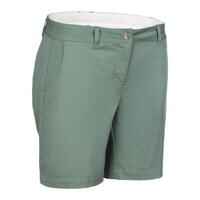 Women's golf cotton chino shorts - MW500 green