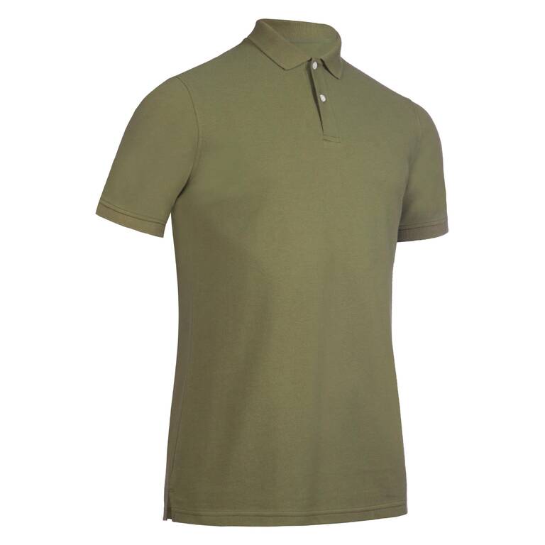 Men's golf cotton short-sleeved polo shirt - MW500 Khaki