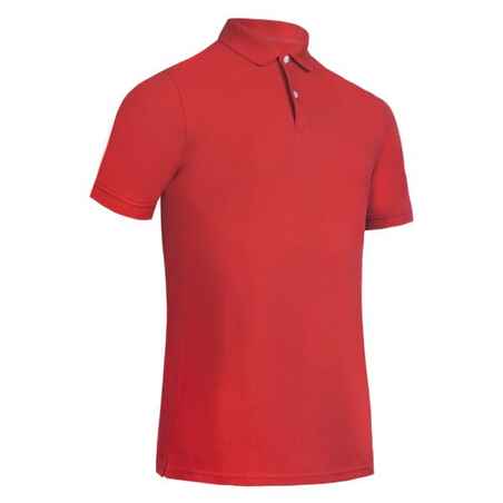 Men’s golf cotton short-sleeved polo shirt - MW500 Red