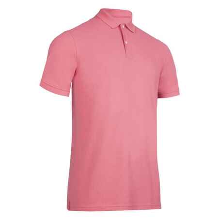 Men's golf cotton short-sleeved polo shirt - MW500 Pink