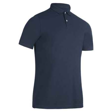 Men's golf cotton short-sleeved polo shirt - MW500 Navy blue