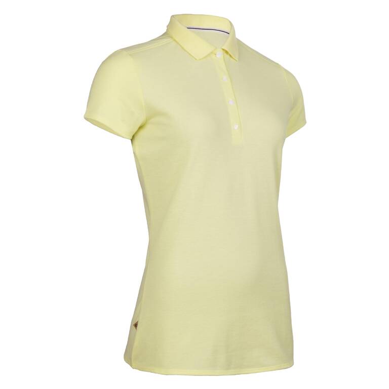 Kaus polo lengan pendek golf wanita MW500 - kuning pucat