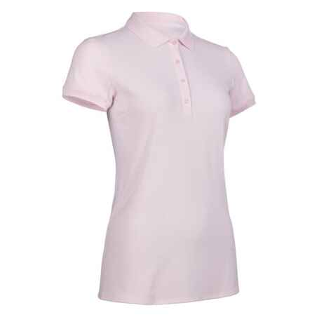 Women's golf short-sleeved polo shirt WW500 - Pale pink