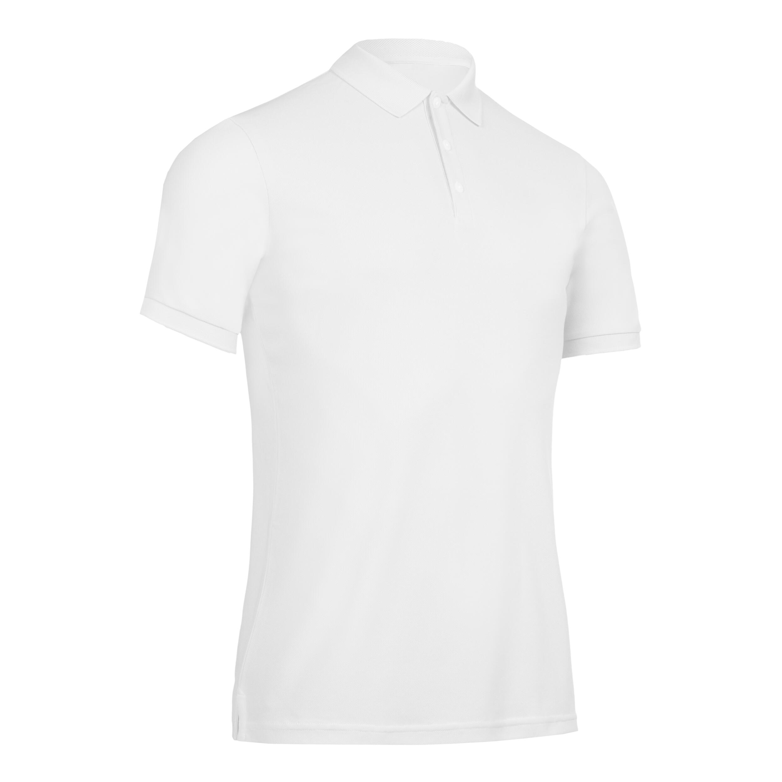 Men s Short Sleeved Golf Polo WW 500 White Snow white Inesis