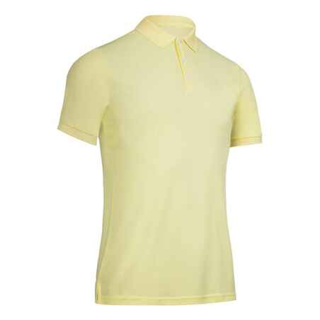 Vyriški golfo polo marškinėliai „WW500“ trumpomis rankovėmis, geltoni
