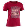 Kids' Basic Cotton T-Shirt - Burgundy Print