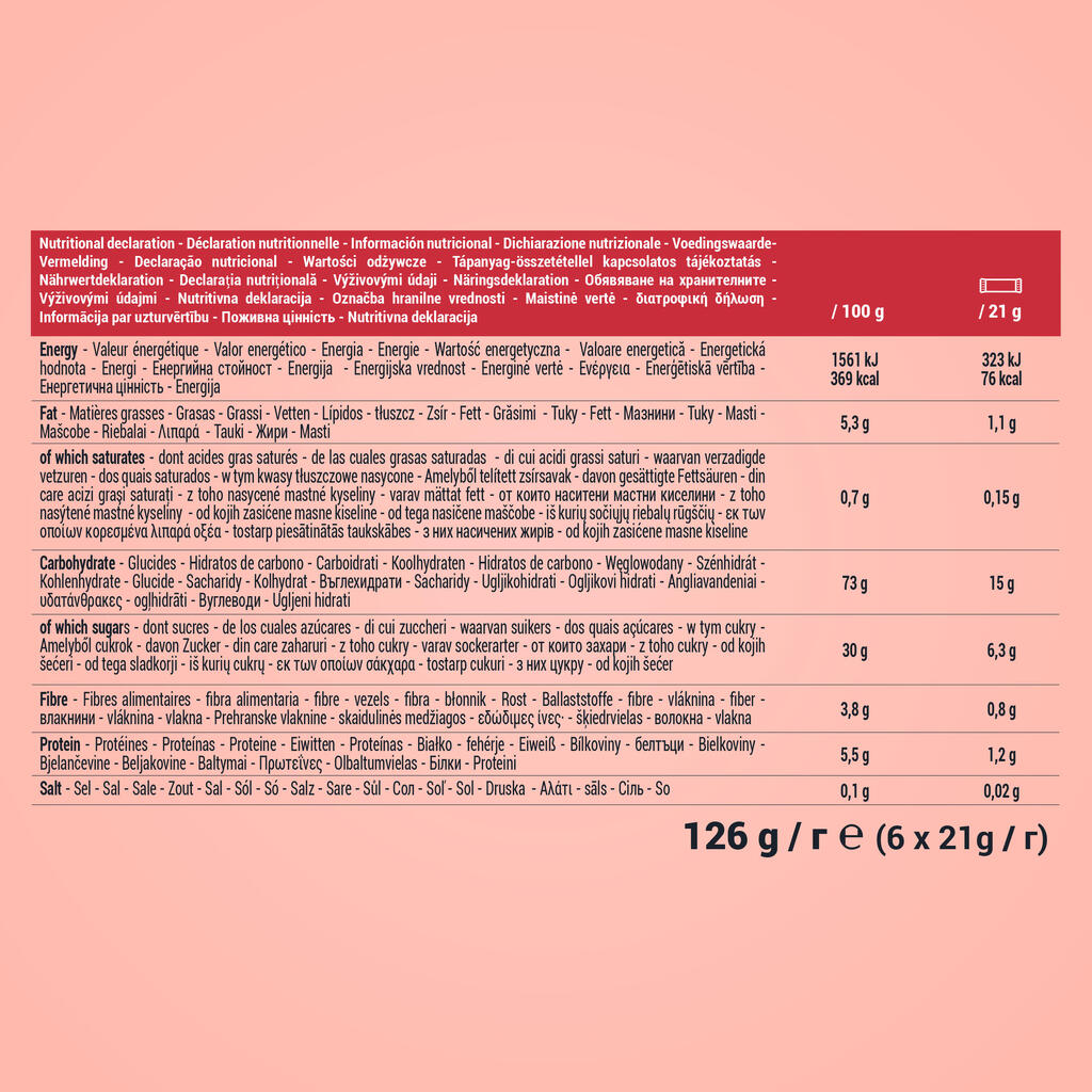 Ekologiškas javainių batonėlis su šokoladu ir lazdynų riešutais, 6x21 g