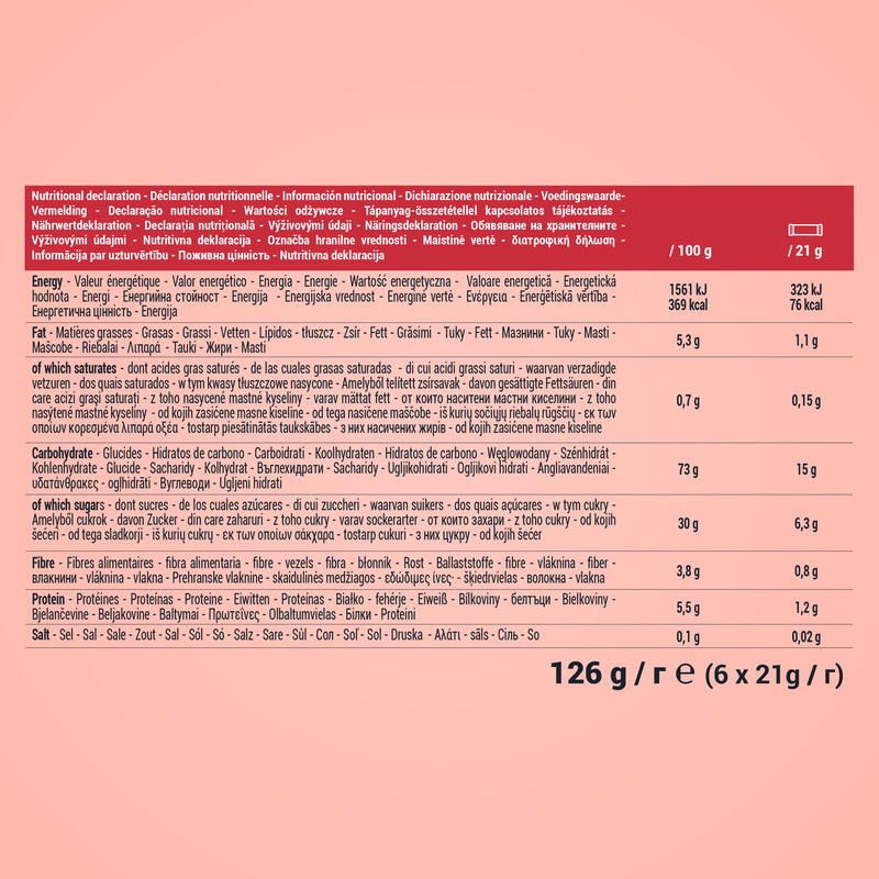 BARRE DE CÉRÉALES BIO FRAISE 6x21g