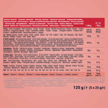 Energinės vaisinės želės „Aptonia“, braškių ir spanguolių skonio, 5x25 g