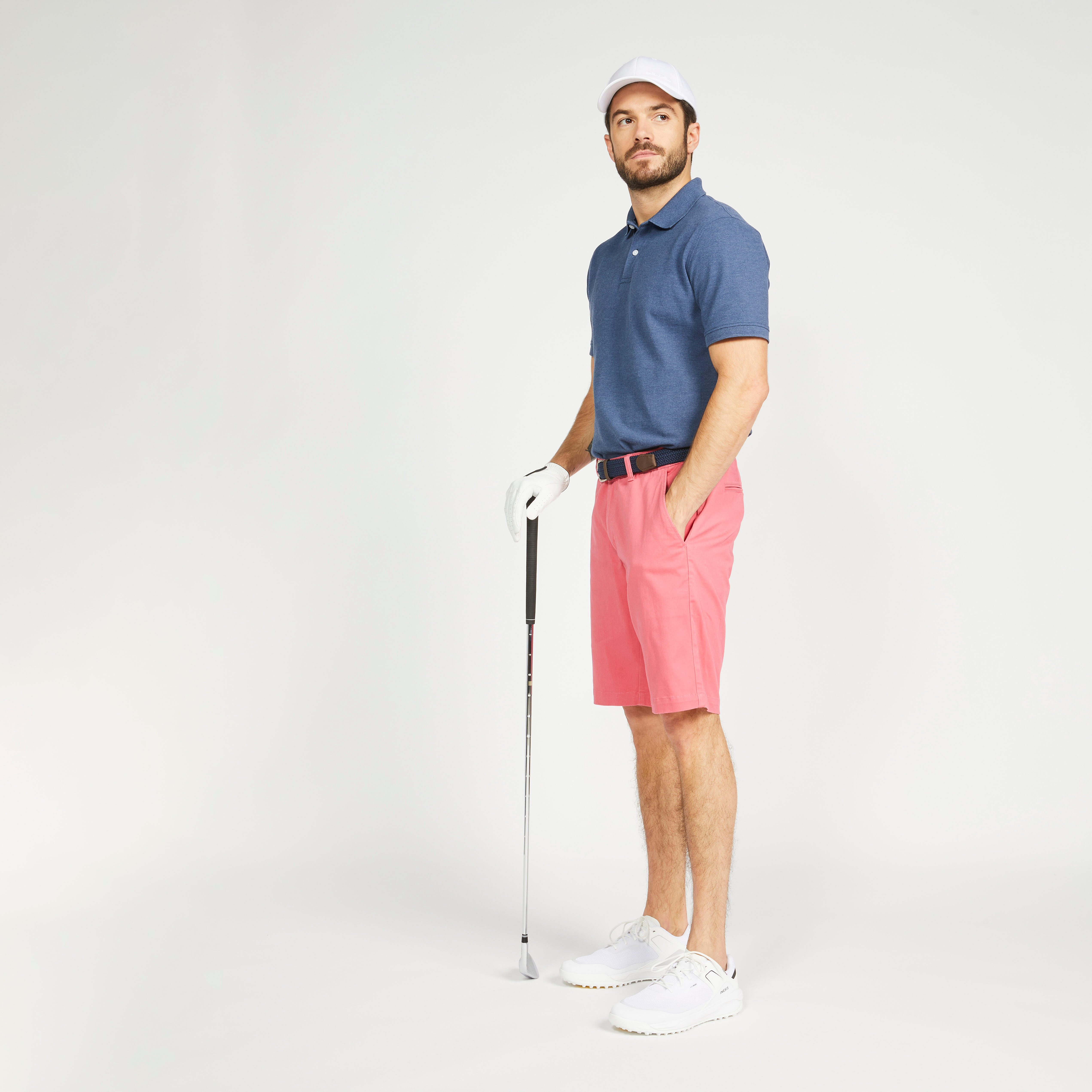 Men's Cotton Short-Sleeved Golf Polo Shirt, MW 500 - INESIS