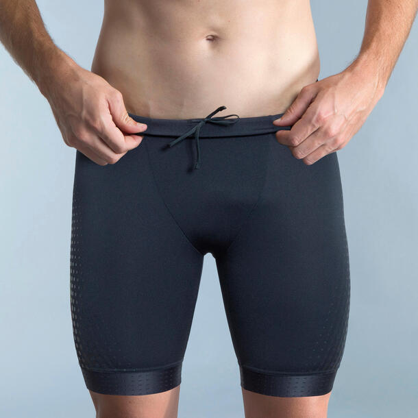 Men Swimming Jammers 500 - Black Hexagon