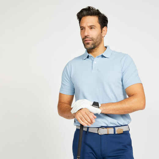 
      Polo de golf en coton manches courtes Homme - MW500 bleu denim
  