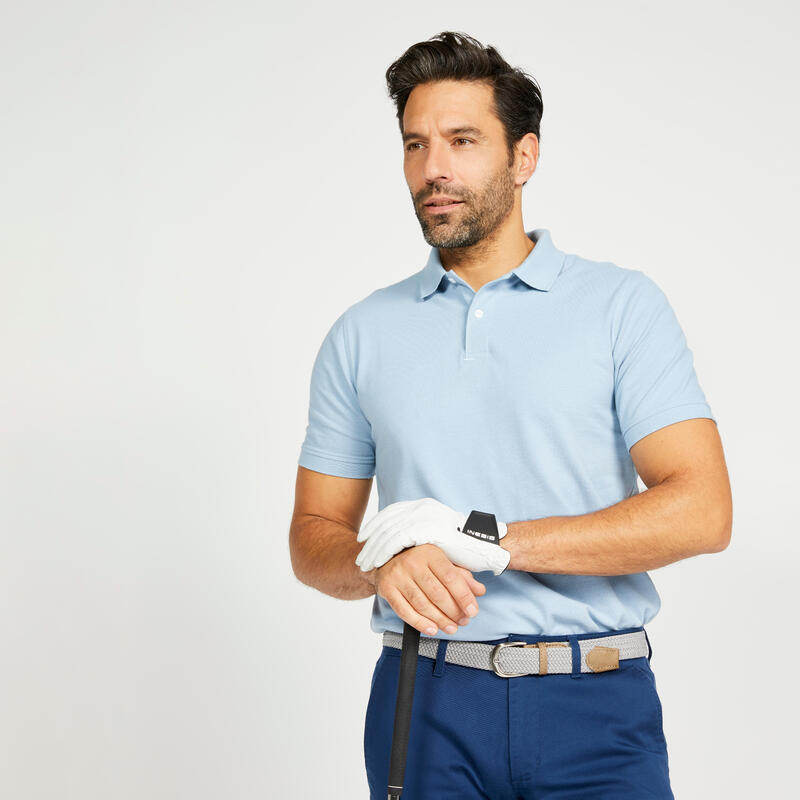 Polo Golf MW500 Hombre Azul Vaquero Manga Corta